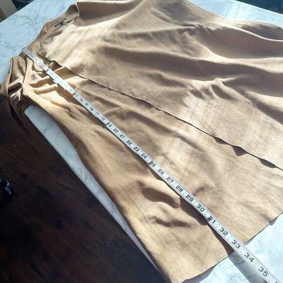 Eileen Fisher Tan Goat Suede Open Drape Front Jacket Women's Size Medium - Picture 13 of 15